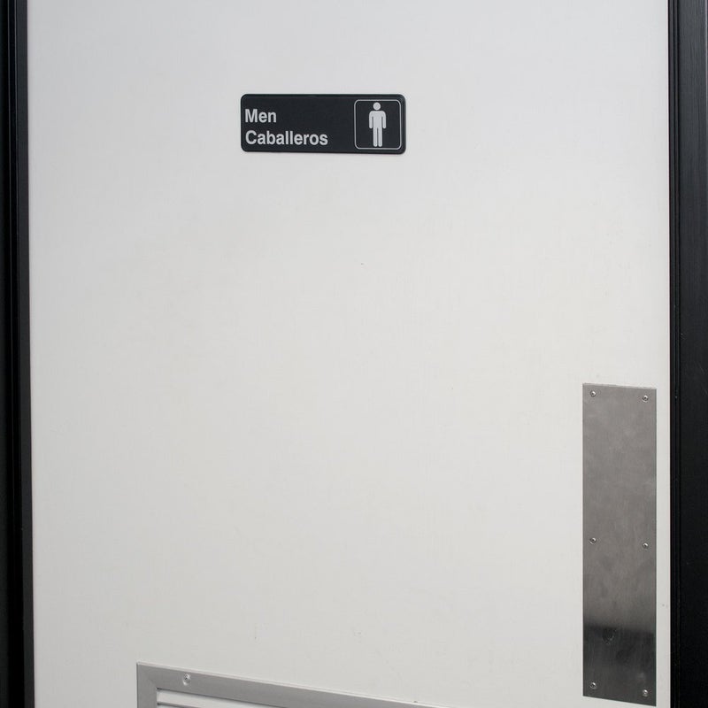 AborenCo Men/Caballeros & Women/Damas Restrooms Signs Set, Toilet Door Plate for Business Restaurant, 3" x 9" - Image 3
